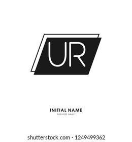 U R UR Initial logo letter with minimalist concept. Vector with scandinavian style logo.