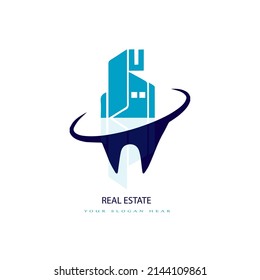 U real estate logo design. U letter icon design for real estate company.