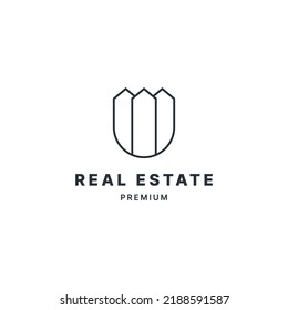 U real estate logo vector icon illustration modern design
