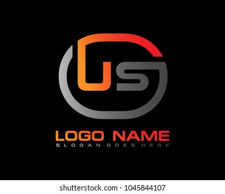 U S Initial circle logo template vector