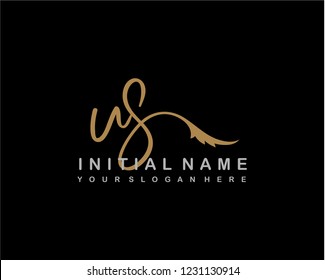 U S Initial Handwriting Logo Template