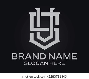 U S initial letter logo template