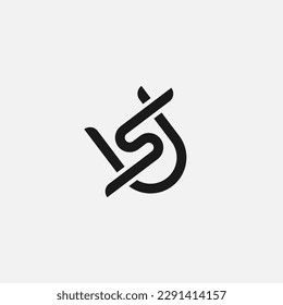 U + S-Monogramm-Logo, einfaches Initialdesign, schwarz-weißes Logo für Ihr Unternehmen oder anderes