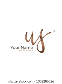 U S US initial logo signature vector. Handwriting concept logo.