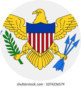 U. S. Virgin Islands Flag Vector Round Flat Icon - Illustration