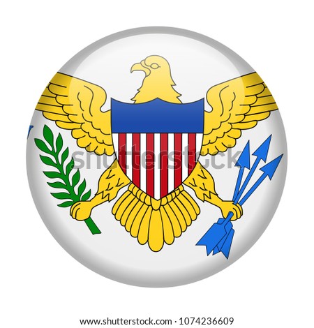 U. S. Virgin Islands Flag Vector Round Icon - Illustration