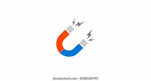 U shape magnet icon logo design
