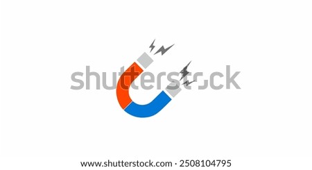 U shape magnet icon logo design