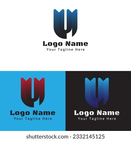 U Shaped Logo Design in gradient colors