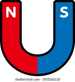 U Shaped Magnet isolated vector illustration.