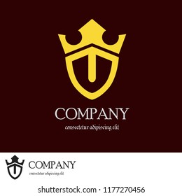 U Shield Crown Elegant Logo