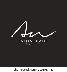 A U Signature initial logo template vector