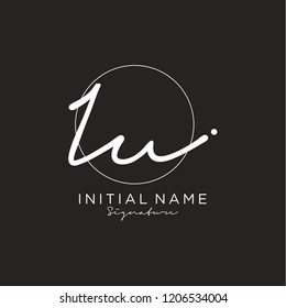 I U Signature initial logo template vector
