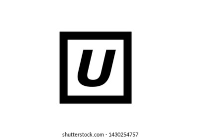 U simple black and white alphabet letter suitable as a logo icon design for a company or business