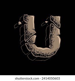 U Stone Hardcore Font Vector