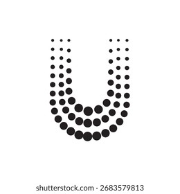 U symbol with dots concept design.