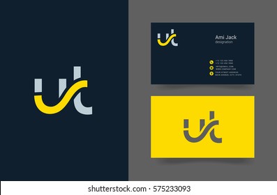 U & T Letter logo design vector element with Business card template