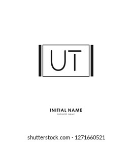 U T UT Initial logo letter with minimalist concept. Vector with scandinavian style logo.