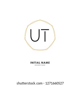 U T UT Initial logo letter with minimalist concept. Vector with scandinavian style logo.