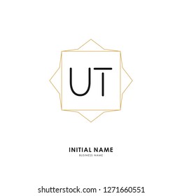 U T UT Initial logo letter with minimalist concept. Vector with scandinavian style logo.