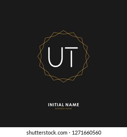 U T UT Initial logo letter with minimalist concept. Vector with scandinavian style logo.