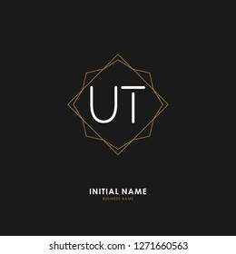U T UT Initial logo letter with minimalist concept. Vector with scandinavian style logo.