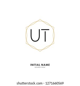 U T UT Initial logo letter with minimalist concept. Vector with scandinavian style logo.