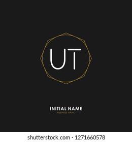 U T UT Initial logo letter with minimalist concept. Vector with scandinavian style logo.