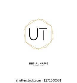 U T UT Initial logo letter with minimalist concept. Vector with scandinavian style logo.
