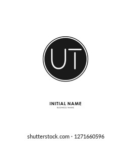 U T UT Initial logo letter with minimalist concept. Vector with scandinavian style logo.