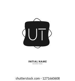 U T UT Initial logo letter with minimalist concept. Vector with scandinavian style logo.