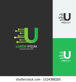 u tech logo template vektor