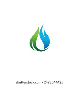 U technology leaf vector icon logo