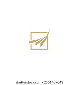 U technology vector rectangular icon logo