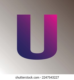 U text gradient color letter mark logo template vector design. colorful logotype U capital letter. Alphabet U letter t-shirt design. 