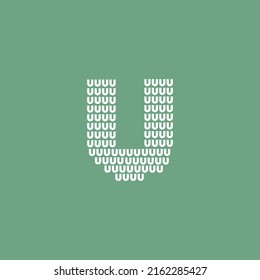 U text pattern for u letter vector conceptual logo,  t-shirt, and graphic element. U typography text unique concept design