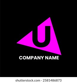 U triangle abstract logo design