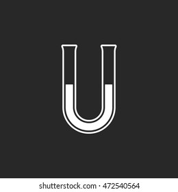 U tube symbol sign simple icon on background