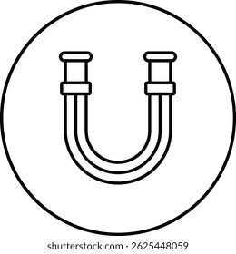 U Tube vector icon. Can be used for printing, mobile and web applications.