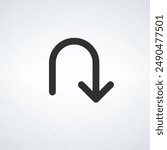 u turn arrow icon. Direction arrow. Stock vector illustration isolated on white background.