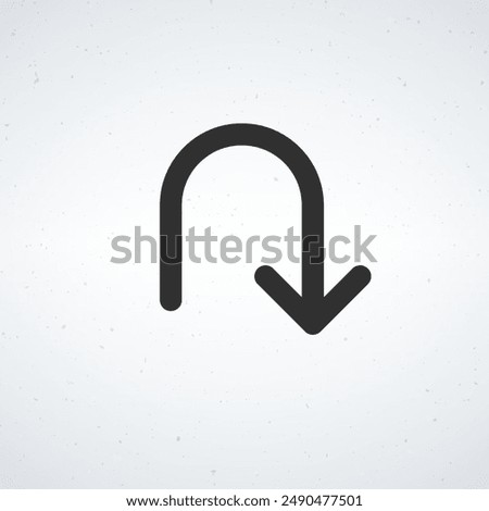 u turn arrow icon. Direction arrow. Stock vector illustration isolated on white background.