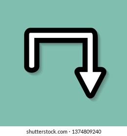 u turn arrow icon. flat icon design. for website. user interface and mobile app. eps 10