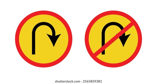 U turn arrow icon. u turn arrow flat vector icon from u turn arrow collection for web, mobile apps vector stock illustration EPS 10.