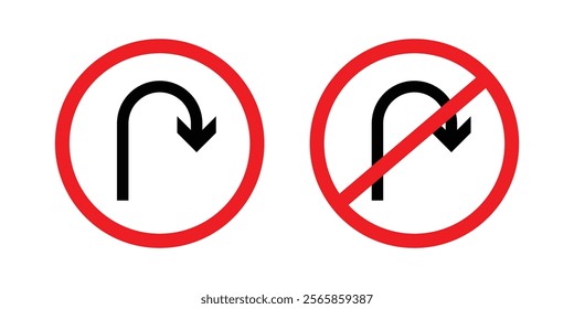 U turn arrow icon. u turn arrow flat vector icon from u turn arrow collection for web, mobile apps vector stock illustration EPS 10.