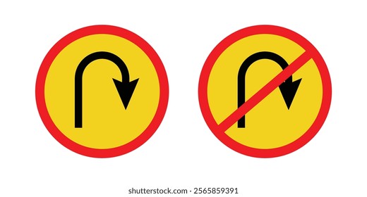 U turn arrow icon. u turn arrow flat vector icon from u turn arrow collection for web, mobile apps vector stock illustration EPS 10.