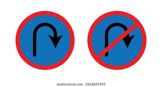 U turn arrow icon. u turn arrow flat vector icon from u turn arrow collection for web, mobile apps vector stock illustration EPS 10.