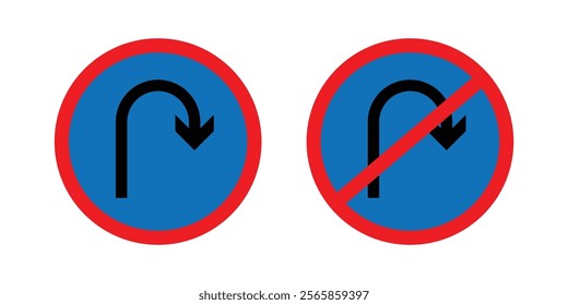 U turn arrow icon. u turn arrow flat vector icon from u turn arrow collection for web, mobile apps vector stock illustration EPS 10.