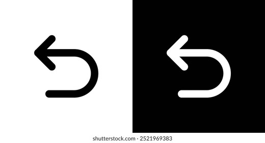 u turn arrow icon set vector illustration