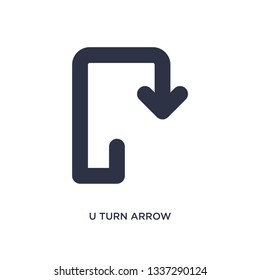 u turn arrow isolated icon. Simple element illustration from arrows concept. u turn arrow editable logo symbol design on white background. Can be use for web and mobile.