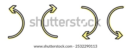 u turn arrow symbol icon set, go straight this way one way only u turn left and right arrow vector